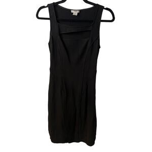 Helmut Lang Women's Black Square Neckline With Sleeveless Mini Dress Size Small